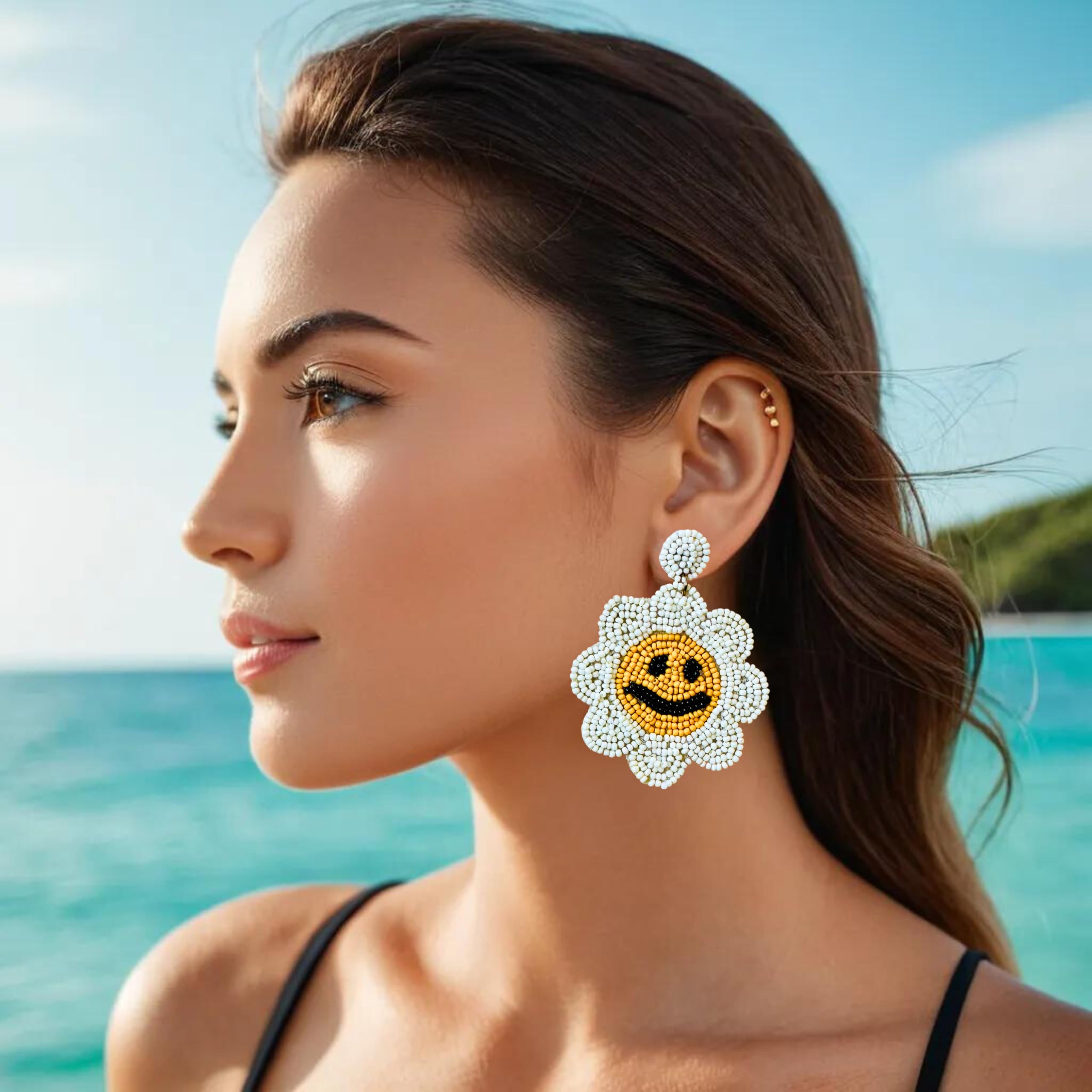 Keep Smiling Beaded Earring